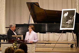 Piano Studio Gallery: SUSAN STARR,  Honored Advisor, internationally renowned concert pianist, and famed broadcaster ROBERT SHERMAN (WQXR's).